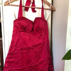 Betsey Johnson silk halter mini dress